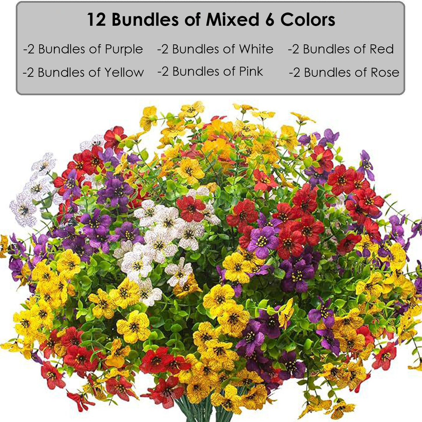 💥Last Day Promotion!🌺UV Resistant Colorful Artificial Flower