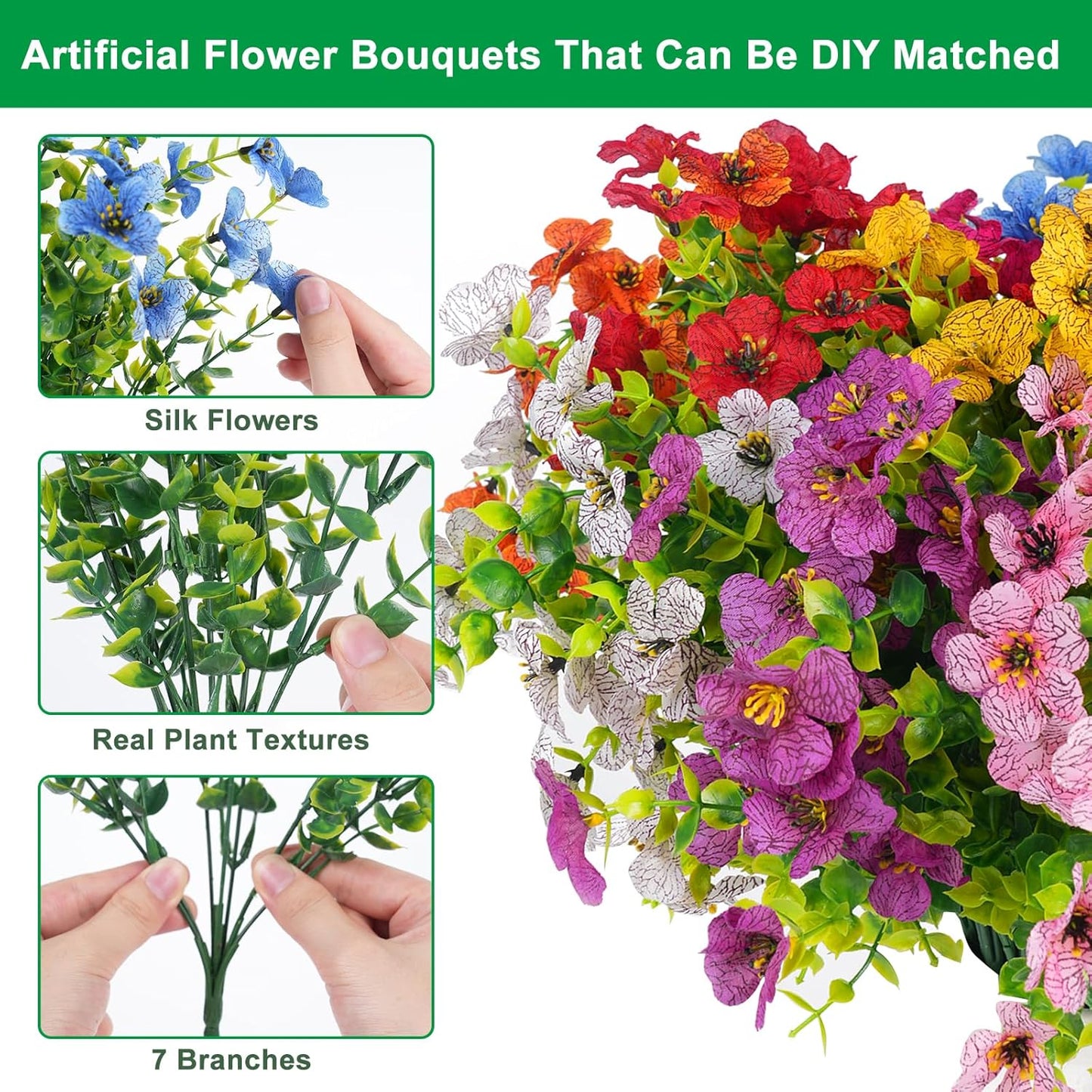 💥Last Day Promotion!🌺UV Resistant Colorful Artificial Flower